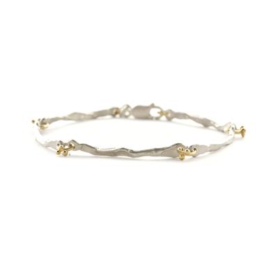silver bracelet with golden links